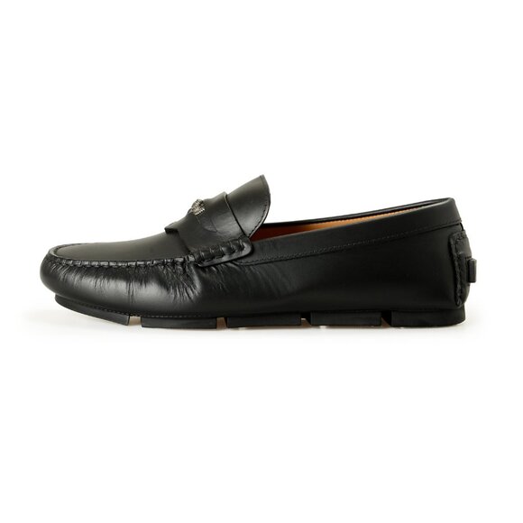 Versace Men\'s 100% Leather Silver Medusa Driver Loafers Shoes US 9 IT 42 main image 5